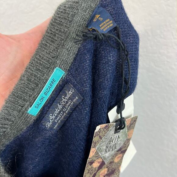 NWT Scotch & Soda Men's Striped Crewneck Mohair Blend Pullover Sweater Small - Picture 6 of 6